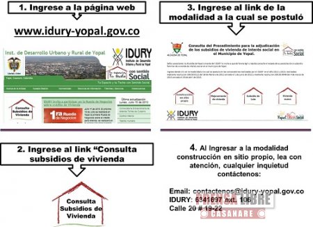 IDURY PUBLICÓ EL LISTADO DE LAS FAMILIAS HABILITADAS PARA SUBSIDIO DE CONSTRUCCIÓN EN SITIO PROPIO