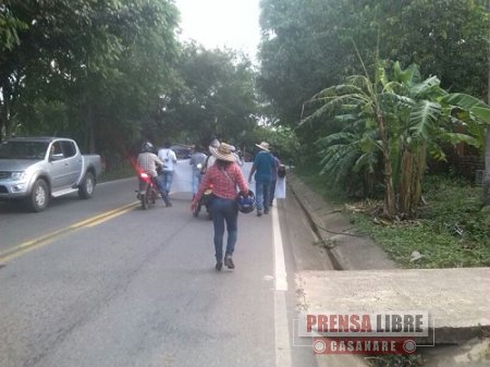 Vía hacia el Norte de Casanare estuvo paralizada ayer por marcha campesina. Hoy también se realizarán marchas