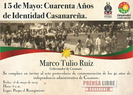 Mediante decreto se declaró el 15 de mayo como fecha emblemática de Casanare