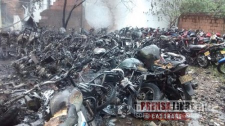 Incendio en Yopal de parqueadero de motos inmovilizadas dejó millonarias pérdidas