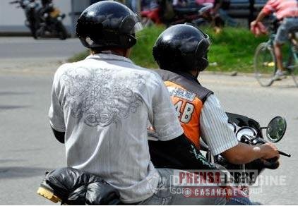Por celebración del 7 de agosto está prohibido hoy en Yopal porte de armas y parrillero hombre en motos