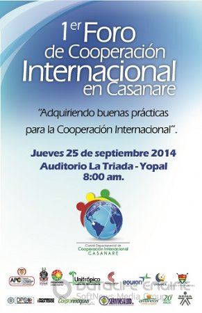 Foro de Cooperación Internacional este jueves en Yopal
