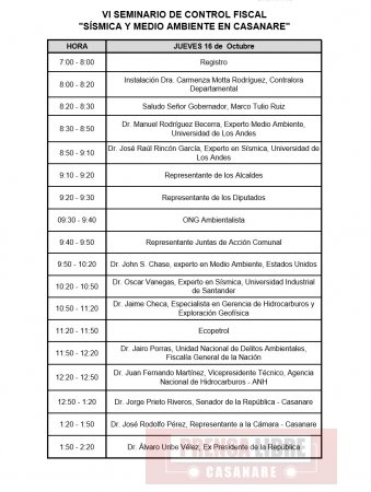 Hoy en Yopal Seminario de Control Fiscal  Sísmica y Medio Ambiente en Casanare&#8221;
