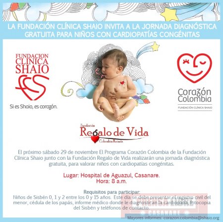 Jornada diagnóstica gratuita en Aguazul y evento académico en Yopal realiza Clínica Shaio