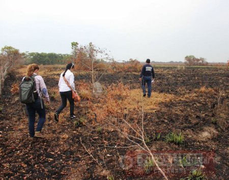 Corporinoquia verificó áreas afectadas por incendios en Aguazul