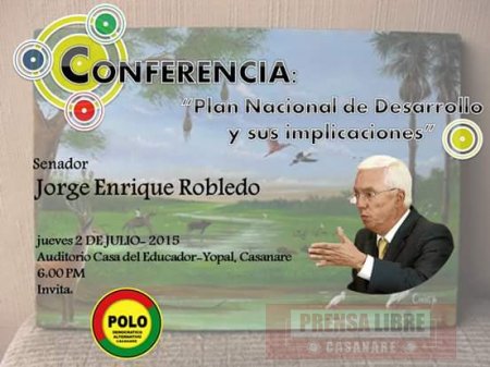 Senador Jorge Robledo visita varios municipios de Casanare este jueves y viernes