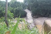 Puente colgante en la vereda Macolla de Pore colapsó ante creciente del río Curama 