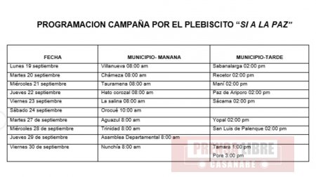 Casanare Vota SI, campaña de la Asamblea Departamental por los municipios de Casanare
