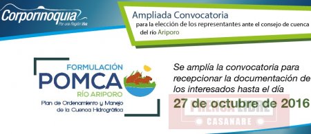 Se amplía convocatoria para elegir Consejo de Cuenca del río Ariporo