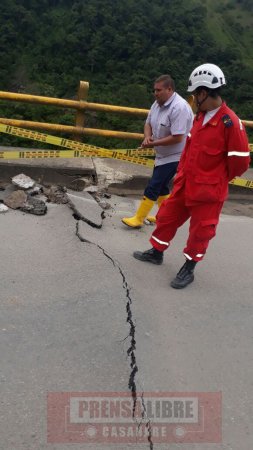 Cerrada la vía del Cusiana por daños en puente 