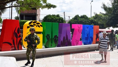 Ejército brinda seguridad en el festival del arroz en Aguazul        