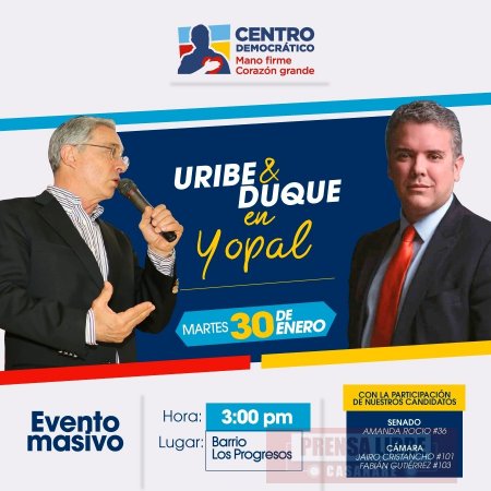 Candidato presidencial del Centro Democrático estará en Casanare este martes 