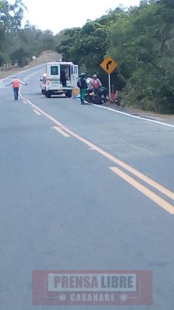 Septuagenario falleció en accidente de moto en la vía hacia el sur de Casanare