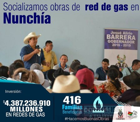 4.400 millones de pesos para obras de gasificación en Nunchía