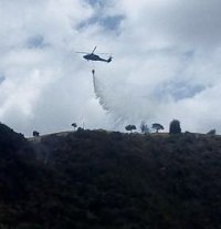 Grupo Aéreo del Casanare colabora en extinción de incendio en Cómbita Boyacá