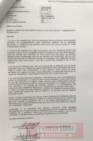 Amenazas vía telefónica recibió el Asesor jurídico de Ceiba