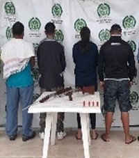 Cinco capturados por el delito de porte ilegal de armas de fuego