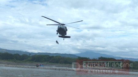 Simulacro por inundación del río Cravo Sur en la vereda La Manga de Yopal