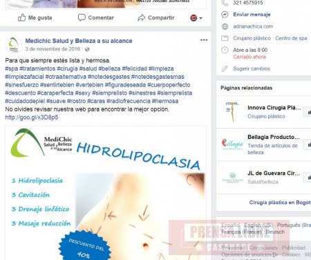 Procedimiento estético a una mujer en Yopal se podría tipificar en una tentativa de homicidio según la Fiscalía Procedimiento estético a una mujer en Yopal se podría tipificar en una tentativa de homicidio según la Fiscalía