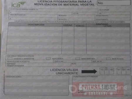 Al ICA seccional Casanare le robaron 42 licencias fitosanitarias para la movilización de material vegetal