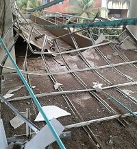 Se cayó el techo del tercer piso del Colegio Jesús Bernal Pinzón de Maní