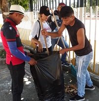 Indígenas de la red nacional jóvenes de ambiente embellecieron el municipio de Orocué