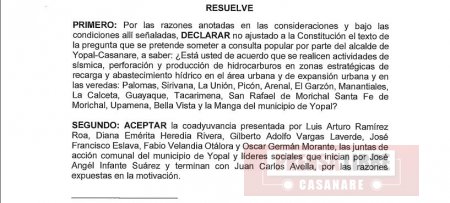 Declarada inconstitucional pregunta de Consulta Popular antipetrolera en Yopal