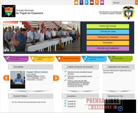 Página Web del Concejo de Yopal recibió reconocimiento de Gobierno en Línea