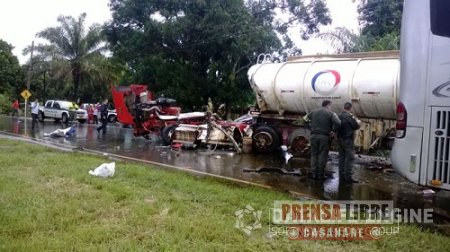 Accidente al sur de Casanare de bus intermunicipal dejó como saldo 2 personas muertas y una decena de heridos
