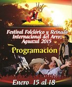 Todo listo para el Festival Folclórico  y Reinado Internacional del Arroz Aguazul 2015