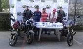 51 kilos de base de coca eran transportados camuflados en las llantas de tres motocicletas