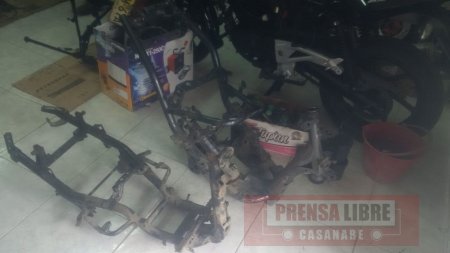 Gaula Militar desarticuló en Yopal desguazadero de motocicletas