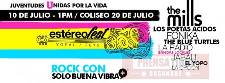 Concierto Estéreo Fest juventudes unidas por la vida en Yopal y Aguazul 