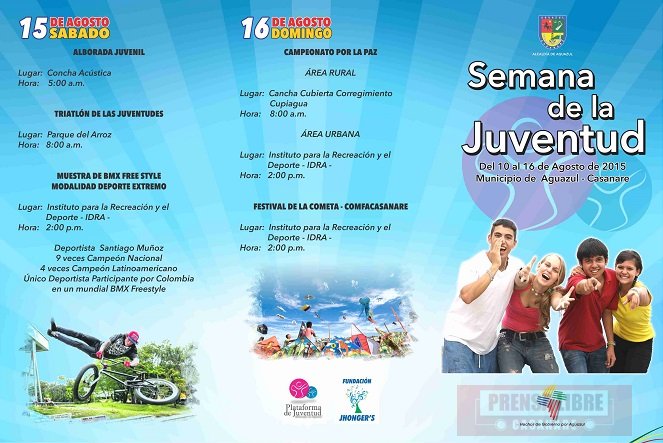 Semana de la juventud del 10 al 16 de Agosto en Aguazul