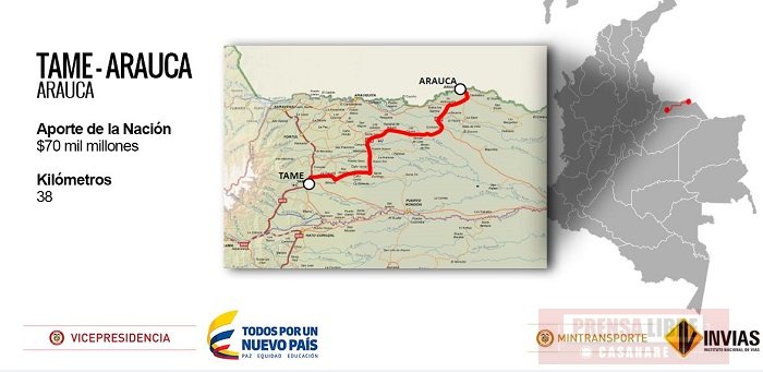 Invías abrió licitación para rehabilitación y mejoramiento de la vía Tame - Arauca