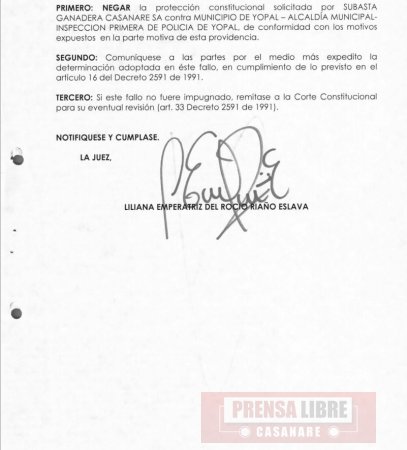 Juzgado negó tutela a Subacasanare con la que pretendía seguir ejerciendo tenencia del Coliseo de Ferias de Yopal