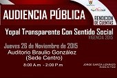 Hoy Audiencia Pública de Rendición de Cuentas de la Alcaldía de Yopal vigencia 2015