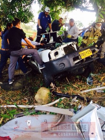 Dos personas murieron y cuatro resultaron heridas en accidente en la vía Yopal - Aguazul