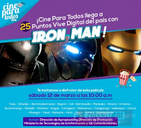 Cine para Todos este sábado en el Punto Vive Digital de La Triada en Yopal