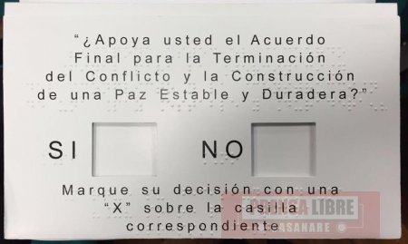 Lista logística electoral para plebiscito por la paz en Casanare