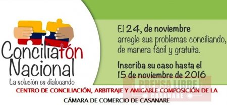 Casanare se une a Conciliatón Nacional el 24 de noviembre 