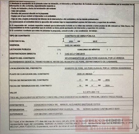 Contratista de vía en Pore recibió millonario anticipo y no ha vuelto a aparecer