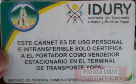 Denuncia penal contra vendedores ambulantes del terminal de Yopal que falsificaron carnet del Idury