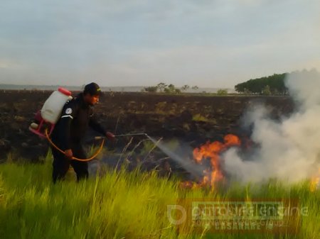 Tubería de gas afectada por incendio forestal en Orocué
