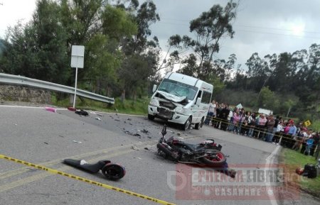 Moteros de Casanare implicados en grave accidente en Chiquinquirá. Una persona murió