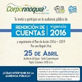 El martes 25 de abril Corporinoquia presentará su informe de rendición de cuentas 2016