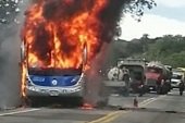 Bus afiliado a los Libertadores se incineró por falla mecánica