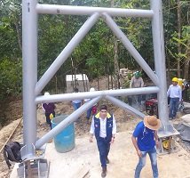 Casi lista reconstrucción de paso elevado de la línea del acueducto de Aguazul