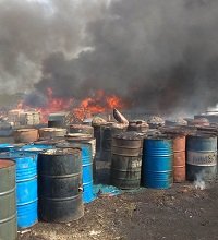Incendio forestal alcanzó patios de operación de la compañía Serpet JR 