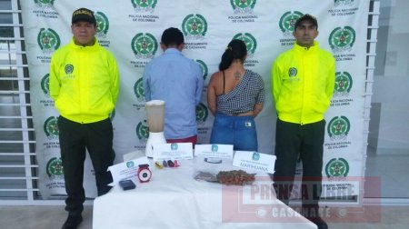 Dos capturados en allanamiento a vivienda en Villanueva donde comercializaban alucinógenos